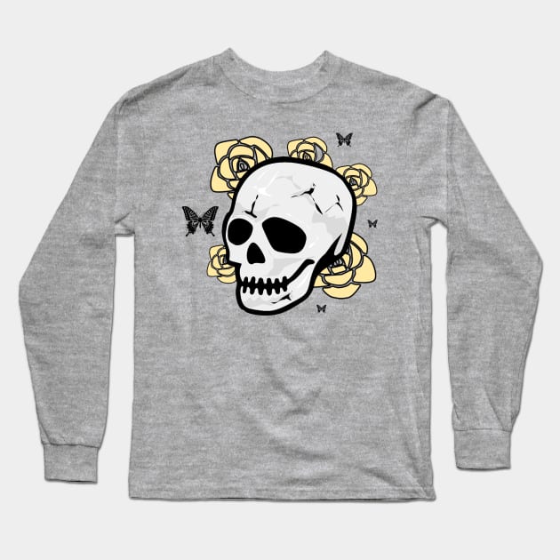 Skull flowers Long Sleeve T-Shirt by Cahya. Id